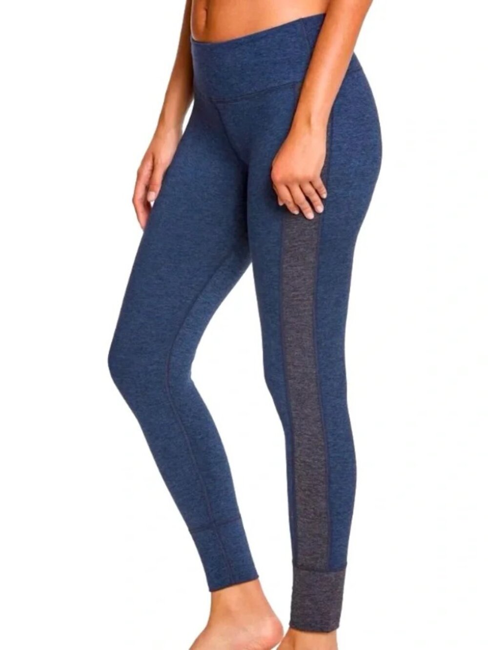 Vuori Blue Grey Space Dye Color Block High Rise Leggings
